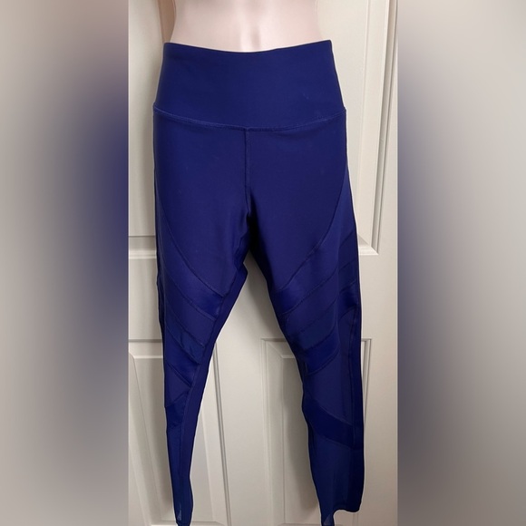 Cobalt Blue Mesh Insert Leggings Large - Picture 1 of 9